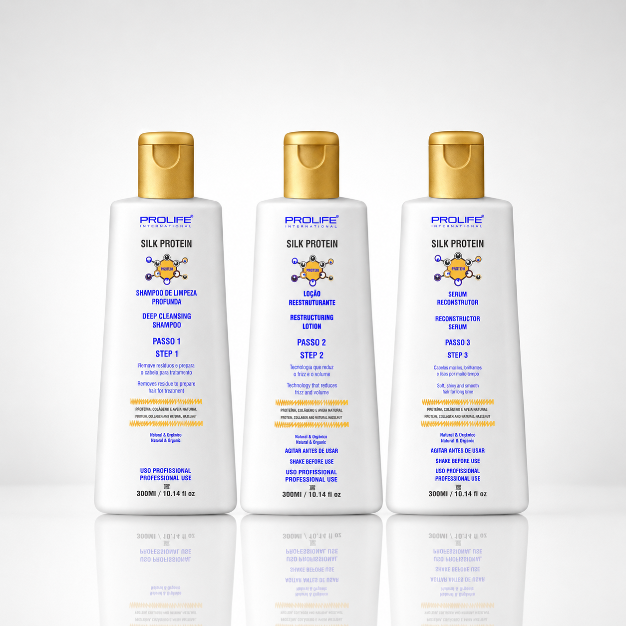 Progressiva Silk Protein Sem Formol Profissional Kit 03 Passos Prolife International 900ml