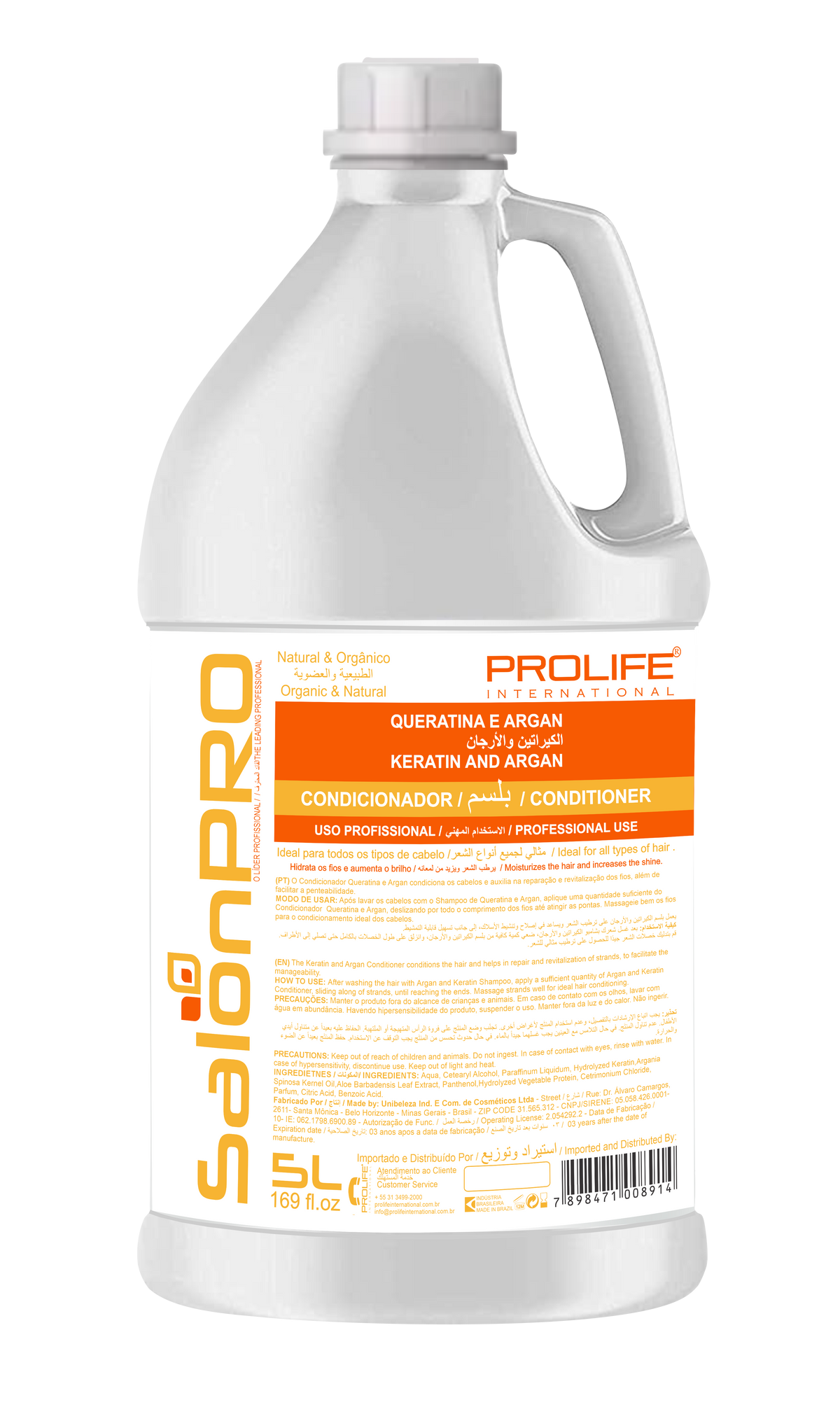 Condicionador Profissional Queratina & Argan Galão 5L Prolife