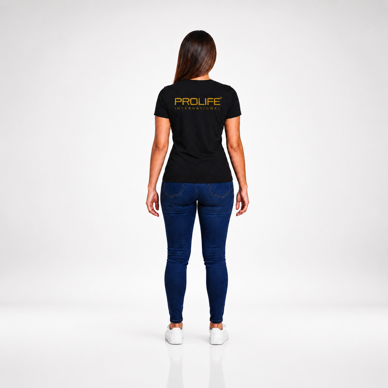 Camiseta Baby Look Preta PV com logo