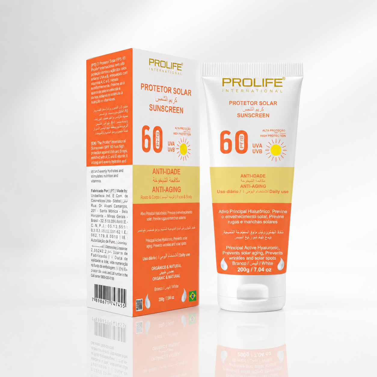 Protetor Solar FPS 60 Branco 200 mL