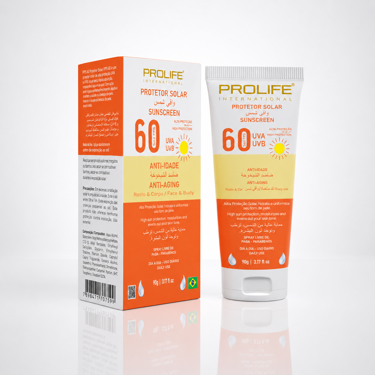 Protetor Solar FPS 60 Branco 90 mL