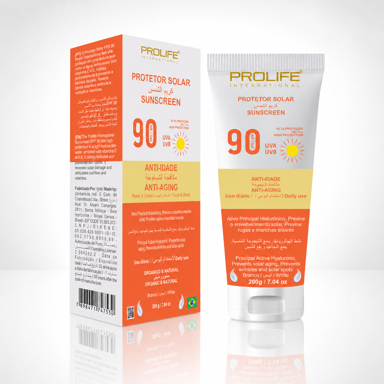 PROTETOR SOLAR FPS 90 BRANCO 200ML