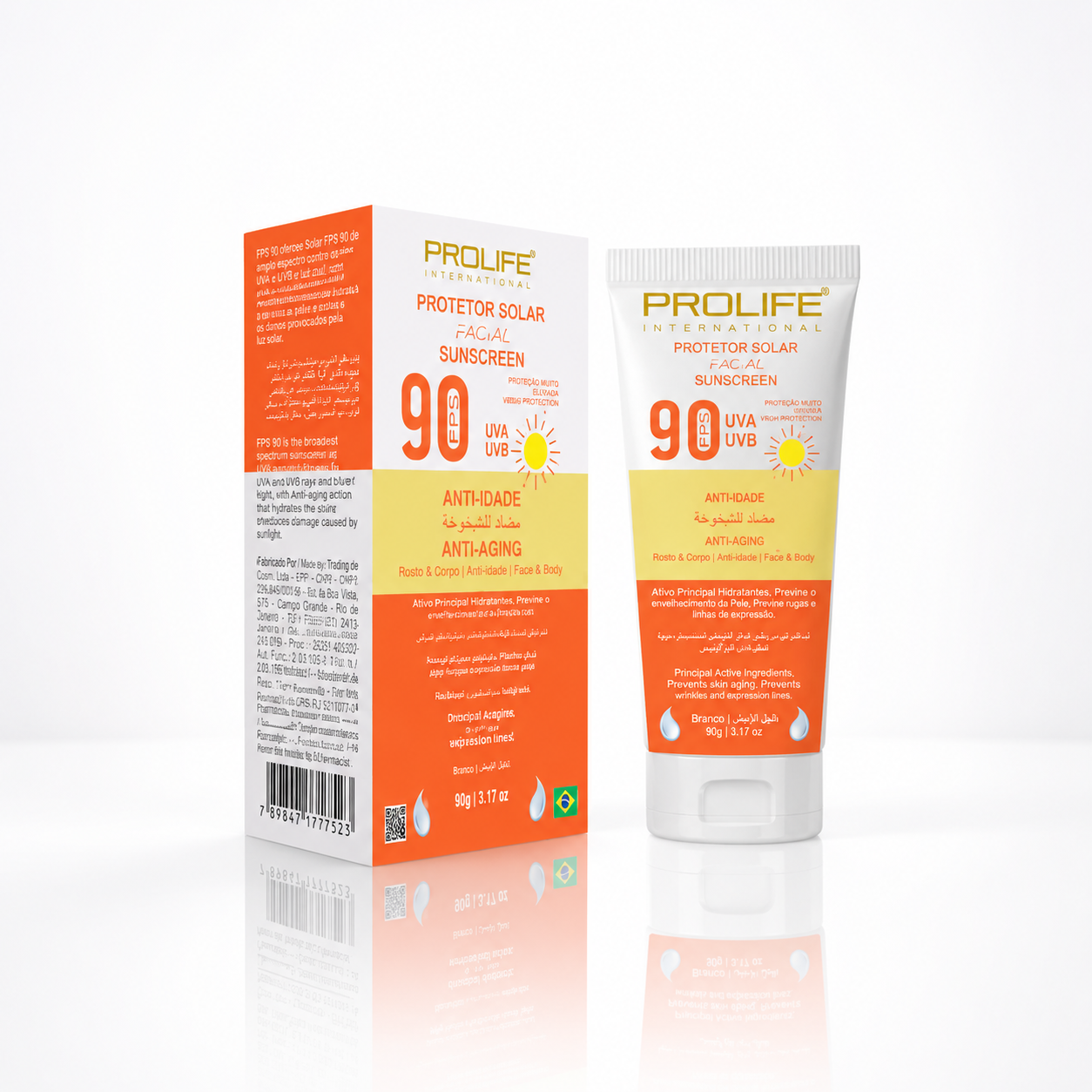 Protetor Solar FPS 90 Branco 90 mL